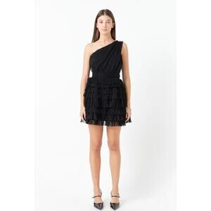 Anthropologie Endless Rose Women's Tiered Tulle Mini Dress, Size Large